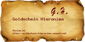 Goldschein Hieronima névjegykártya